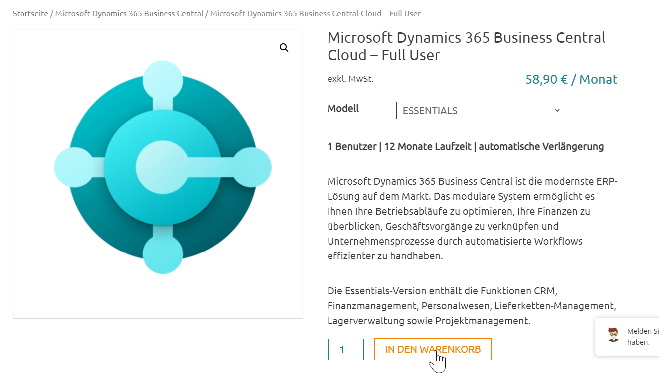 2-produkt-detailansicht Detailansicht Dynamics 365 Business Central